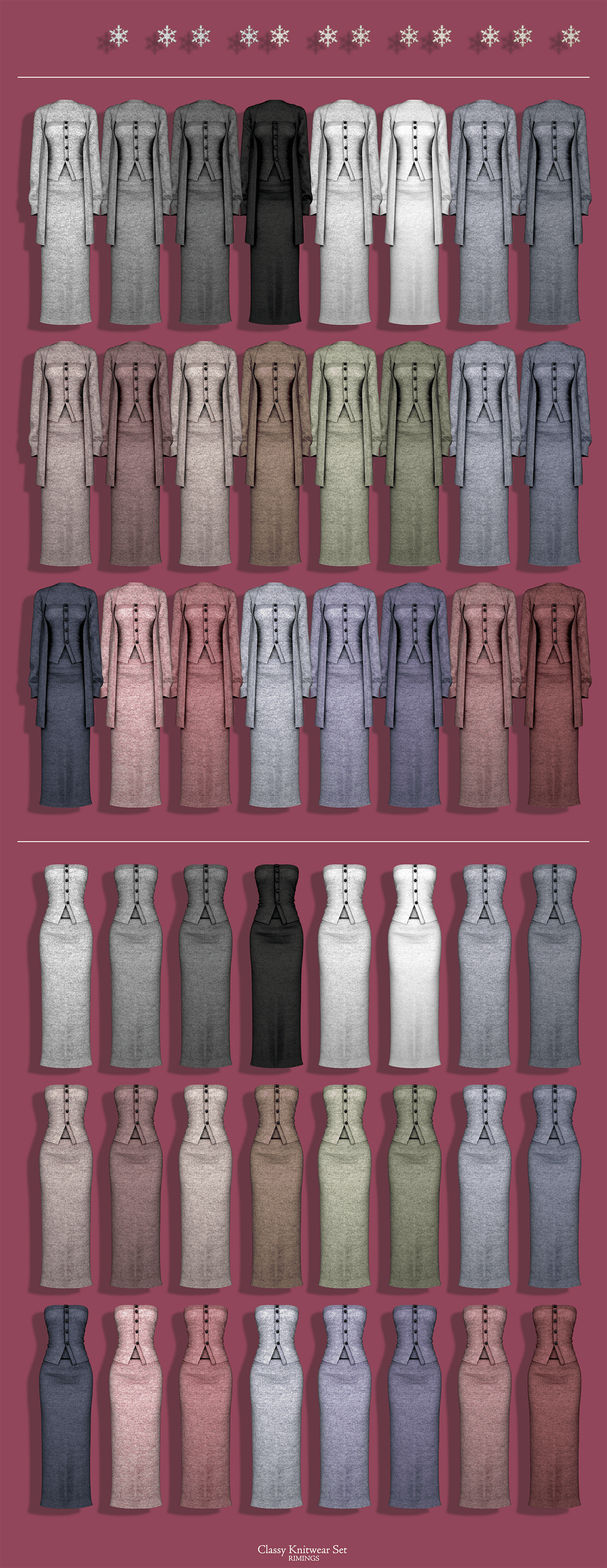 Галерея мода Сет вязаной одежды Classy Knitwear Set #1